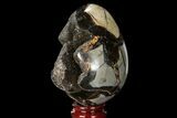 Septarian Dragon Egg Geode - Black Crystals #98886-2